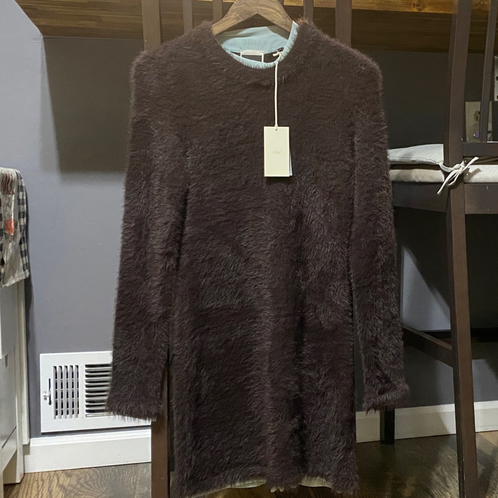 Kith Long Sleeve Fuzzy Dress - Dark Brown